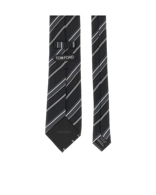 Tom Ford Black Striped Tie for men