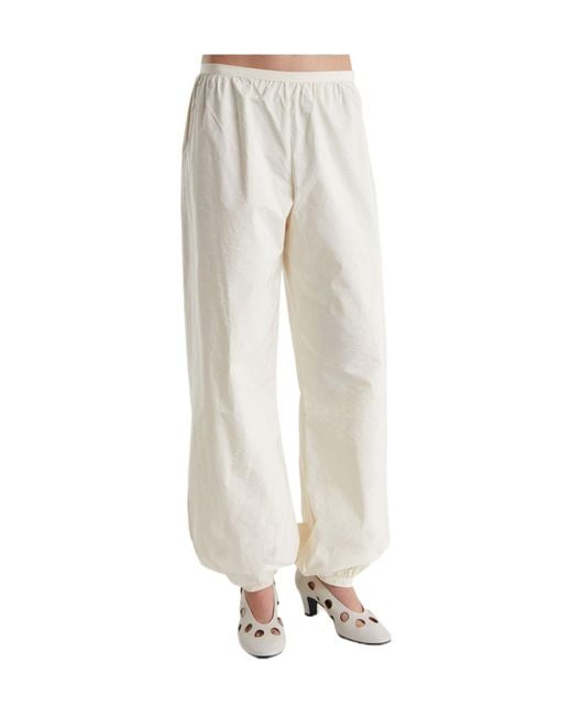 Paloma Wool White Elastic Cuff Relaxed Pants