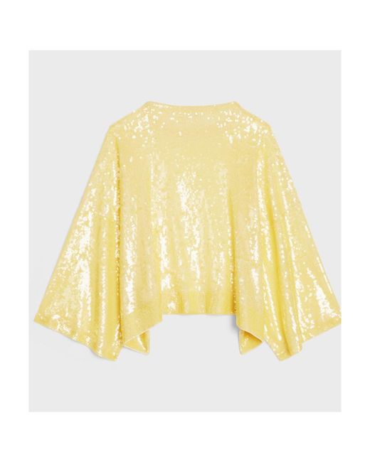 Céline Yellow Embroidered Crop Top