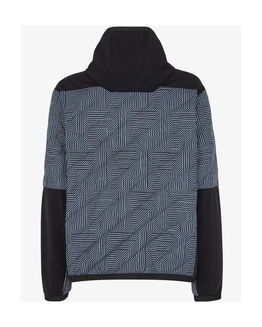 Fendi Gray Logo Patch Zip-Up Jacket for men