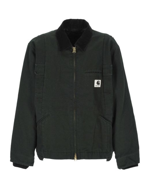 Sacai Black X Carhartt Logo Patch Zip-Up Jacket for men