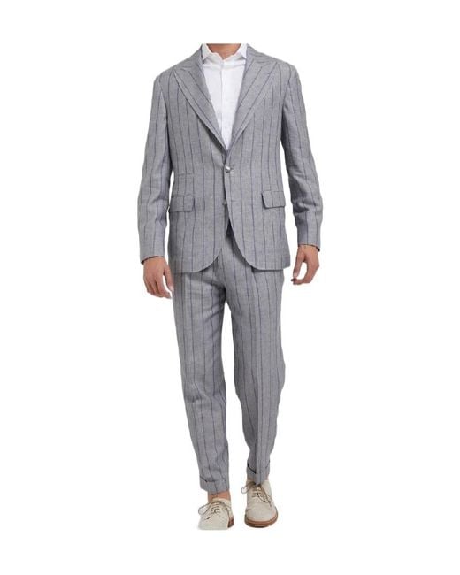 Brunello Cucinelli Gray Long-Sleeved Suit for men