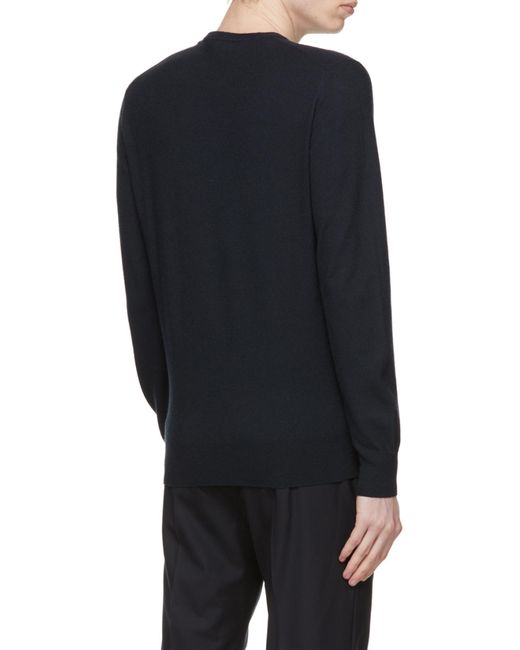 Loro Piana Blue Superlight Crewneck Knitted Jumper for men