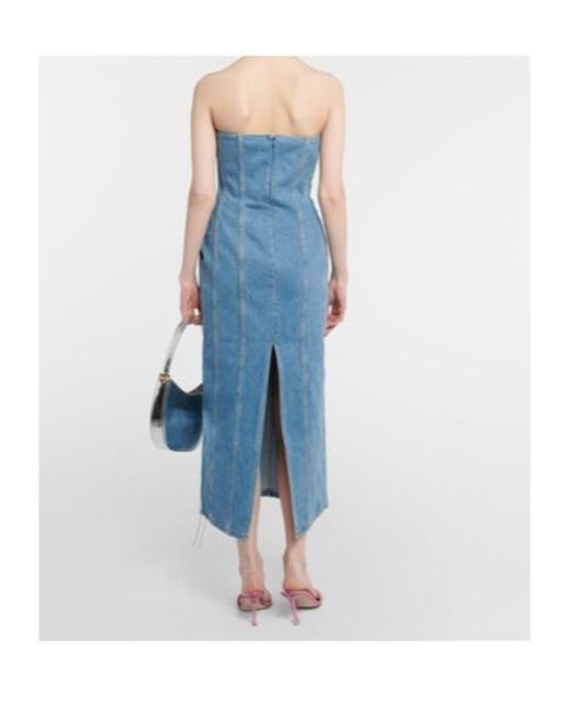 Magda Butrym Blue Denim Midi Dress