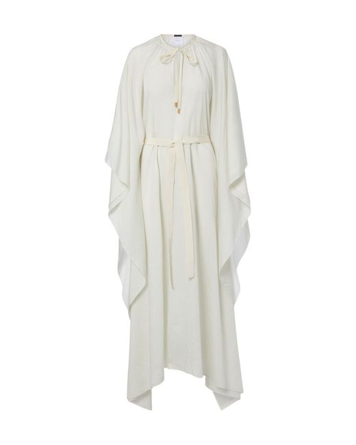 Patou White Striped Pattern Dress