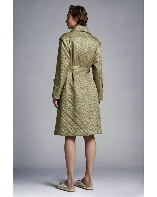 Moncler Green Samare Belted Quilted Coat