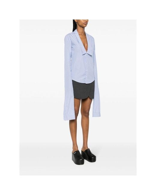 Coperni Blue Striped Poplin Shirt