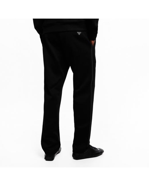 Prada Black Solid Straight Leg Pants for men