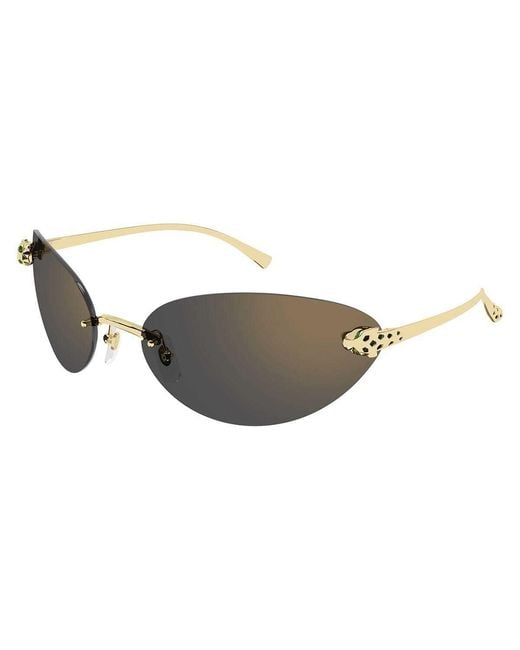 Cartier Multicolor Oval-Frame Rimless Sunglasses for men