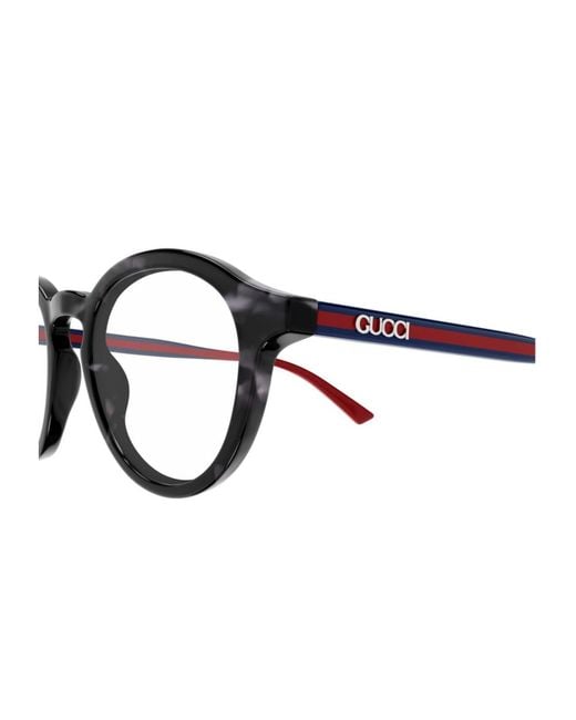Gucci White Eyewear Round Frame Glasses for men
