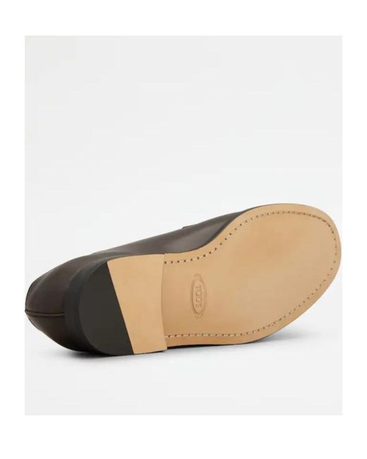 Tod's Brown Embossed Derby Shoes for men