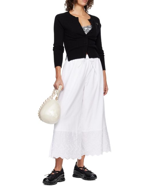 Simone Rocha Black Long-Sleeved Knitted Cardigan