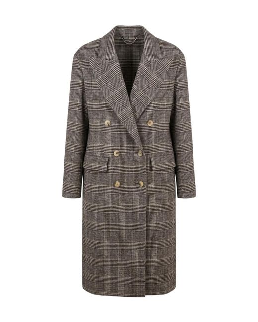 Ermanno Scervino Gray Double-Breasted Coat