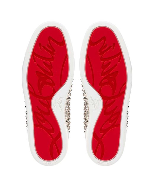 Christian Louboutin Natural Rivet Logo High-Top Casual Sneakers for men