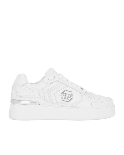 Philipp Plein White Pit Stop Low-Top Sneakers for men
