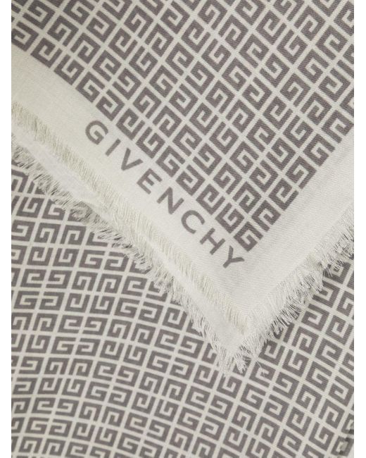 Givenchy Gray Full-Length Logo Scarf for men