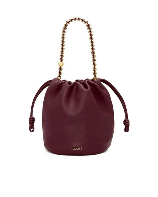 Loewe Red Flamenco Purse Bucket Bag