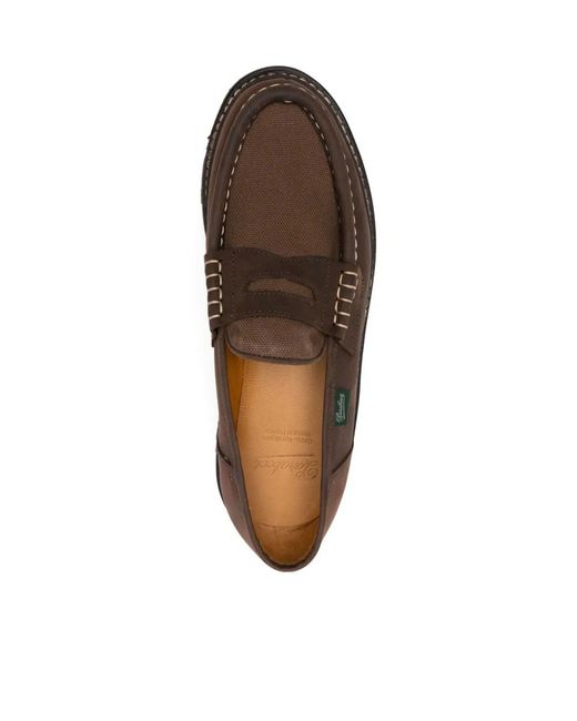 Paraboot Brown Leather Penny Loafers for men