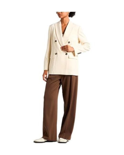 Brunello Cucinelli Natural Minimalist Double-Breasted Blazer