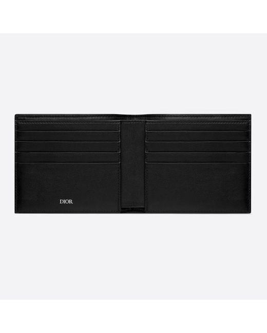 Dior Gray Homme Oblique Jacquard Compact Wallet for men