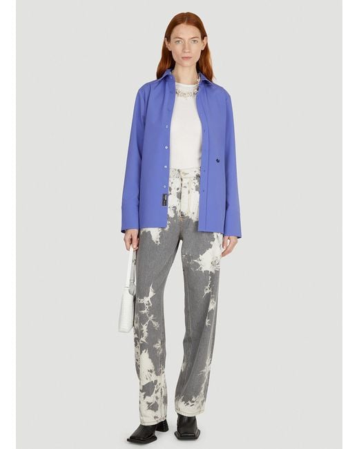 Eytys Blue Lapel Long-Sleeved Shirt