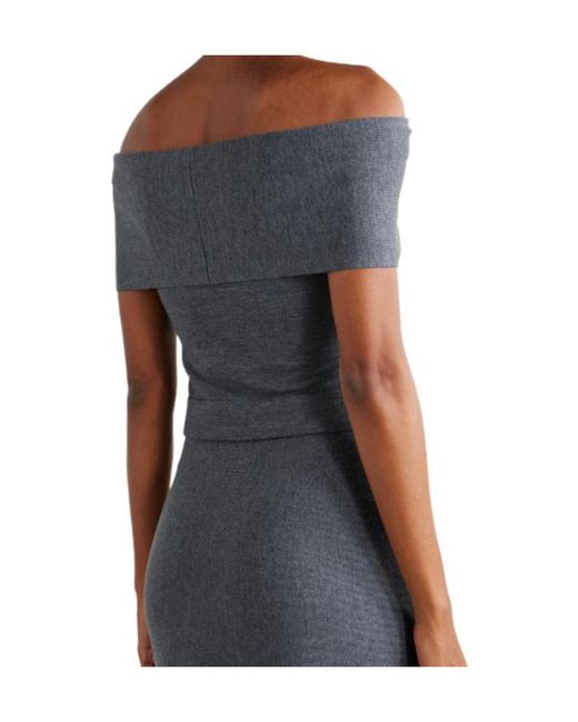 Jonathan Simkhai Gray Off-Shoulder Top