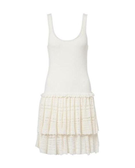 Polo Ralph Lauren White Crochet Ribbed-Knit Minidress
