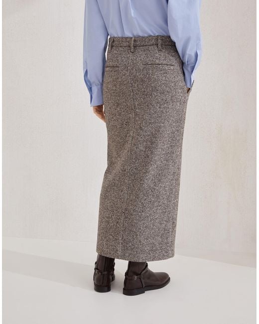 Brunello Cucinelli Blue High Waisted Maxi Skirt