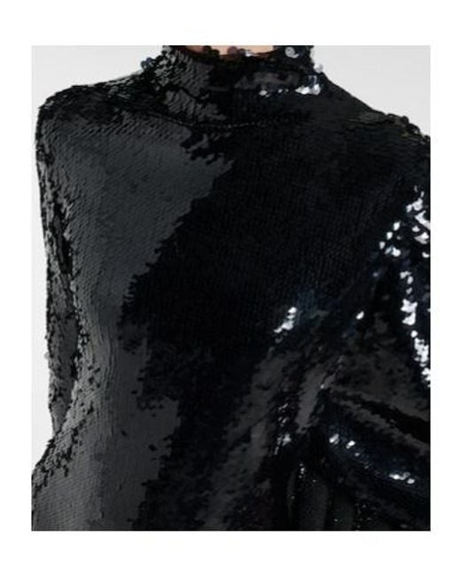 Stella McCartney Black Draped Sequined Minidress