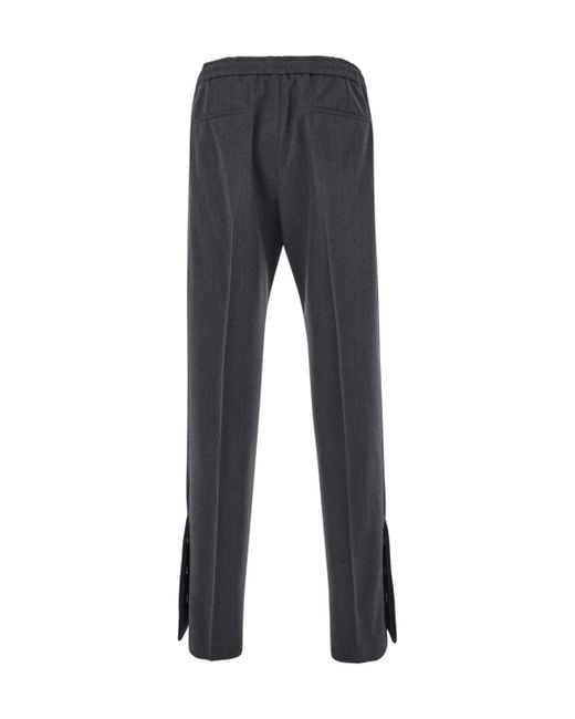 Gucci Black Embroidery Wool Trousers for men