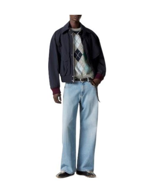 ERL Blue Diamond Pattern Sweater for men