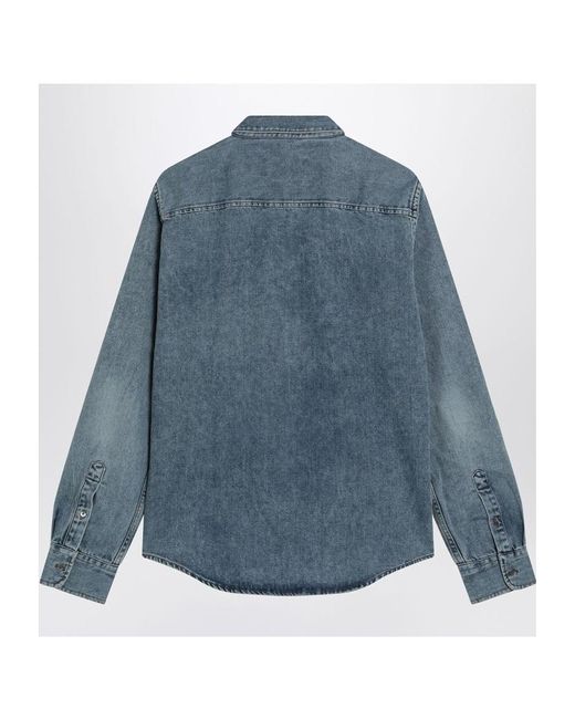 AMI Blue Heart Denim Shirt for men