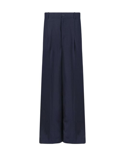 Ralph Lauren Blue Linen-Viscose Blend Trousers