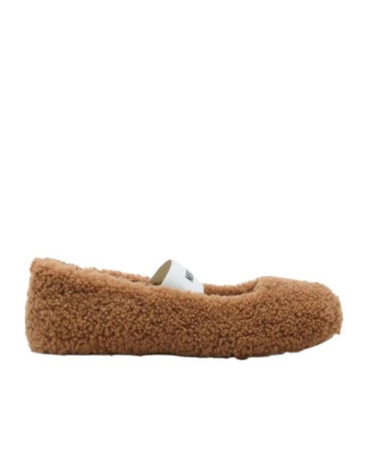 Moon Boot Brown Logo-Printed Strapped Ballerinas