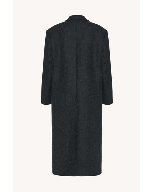 The Row Black Hariet Double-Breasted Mid-Length Coat