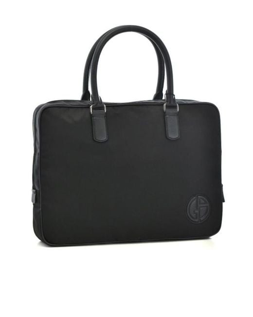 Giorgio Armani Black Logo Handbag for men