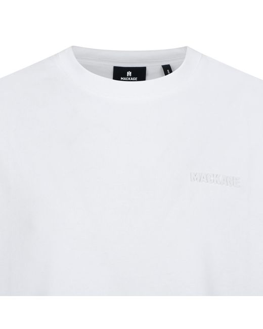 Mackage White Logo Crew Neck T-Shirt for men