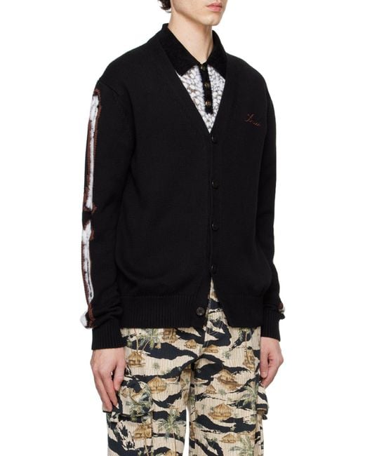 Amiri Black Leopard Bones Knitted Cardigan for men