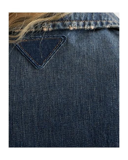 Prada Blue Washed Denim Blouson Jacket