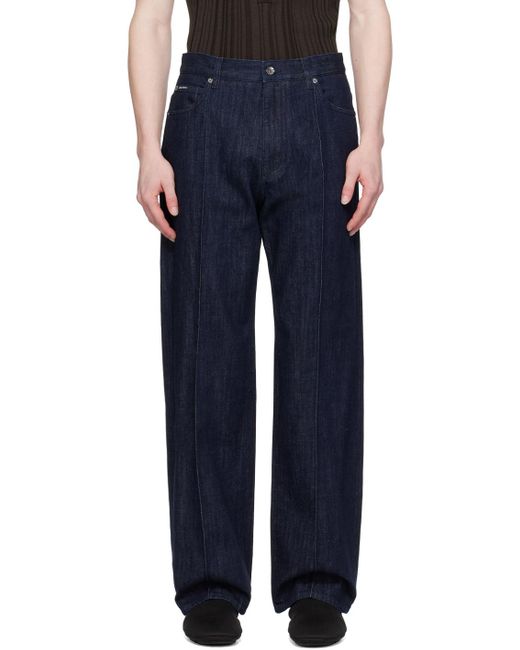 Dolce & Gabbana Black Logo Plaque Straight-Leg Jeans for men