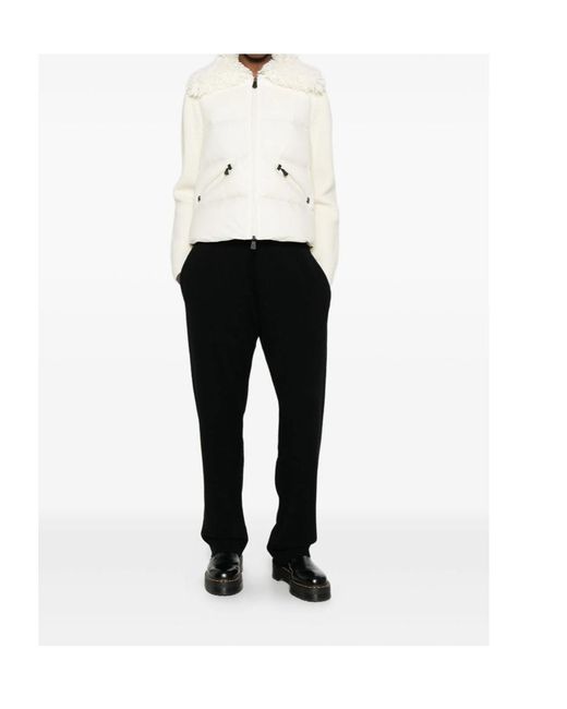 Moncler White Grenoble Padded Zip-Up Cardigan