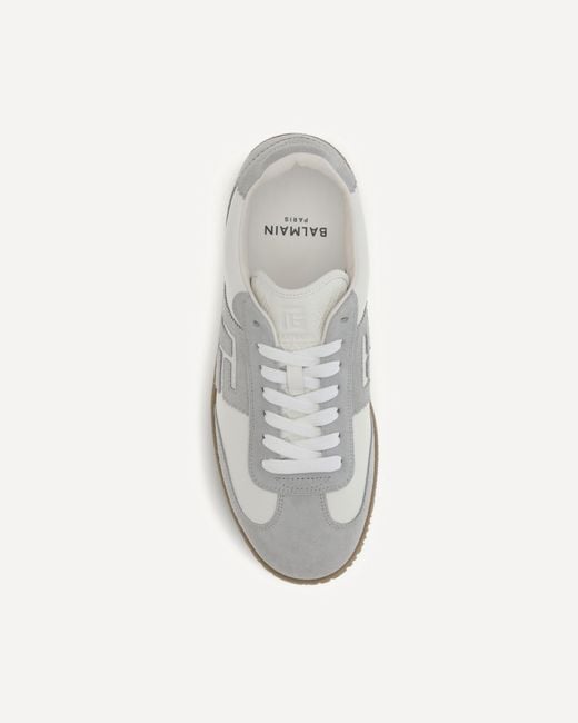 Balmain White Low Top Lace Up Sneaker for men