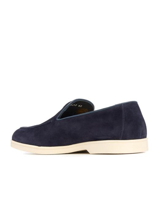 Doucal's Blue Flat Moccasin Shoes for men