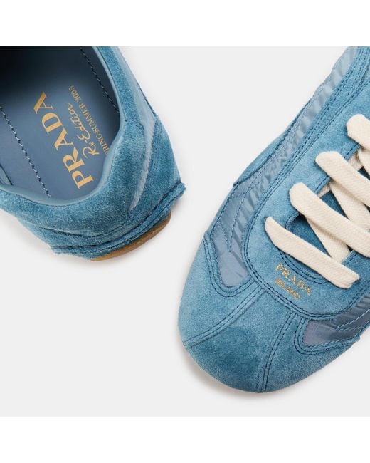 Prada Blue Nylon Low-Top Sneakers