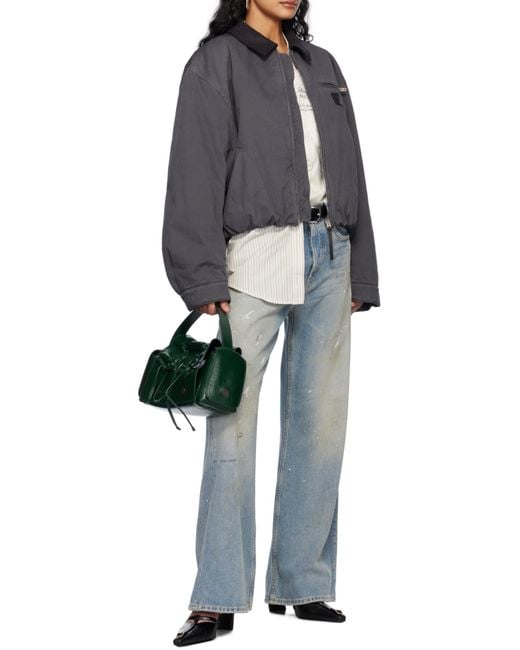 Acne Blue Wide-Leg Distressed Jeans