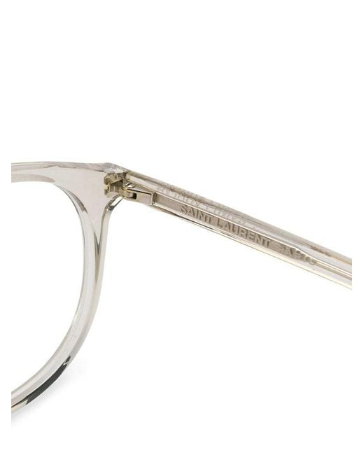 Saint Laurent White Eyewear Round Frame Glasses