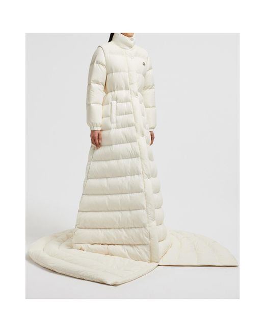 Moncler White Verone Down Long Coat