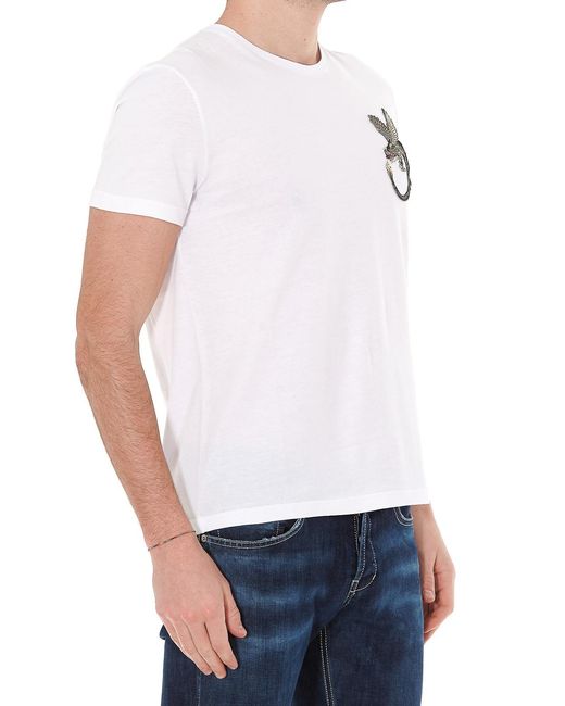 McQueen White T-Shirt With Round Neck And Short Sleeves for men