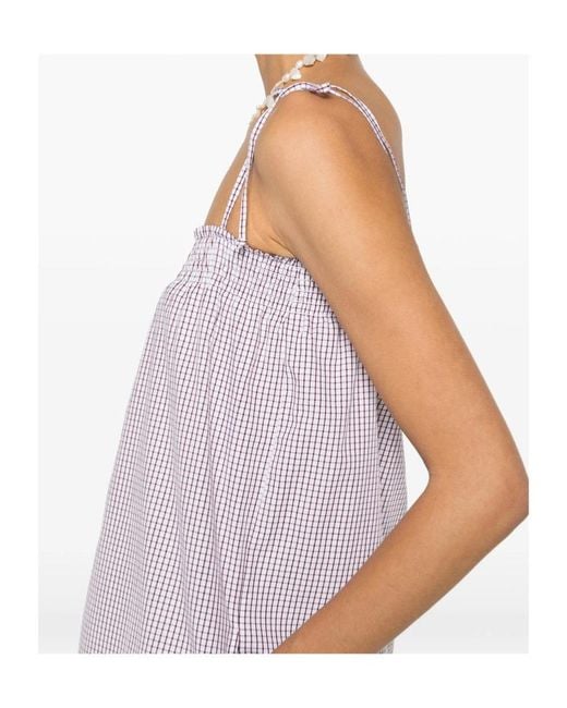 A.P.C. Purple Gingham Tie-Strap Dress