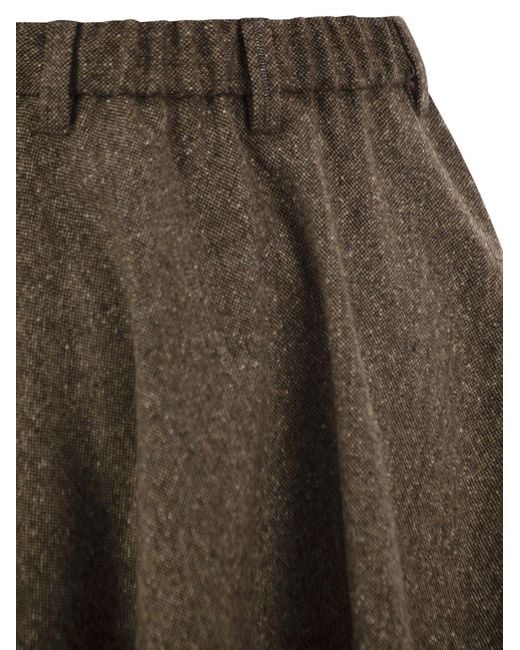 Brunello Cucinelli Brown Monili Donegal Mini Circle Skirt